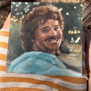 Vibrant Portrait of jack black in Nacho Libre on matte canvas signed.
